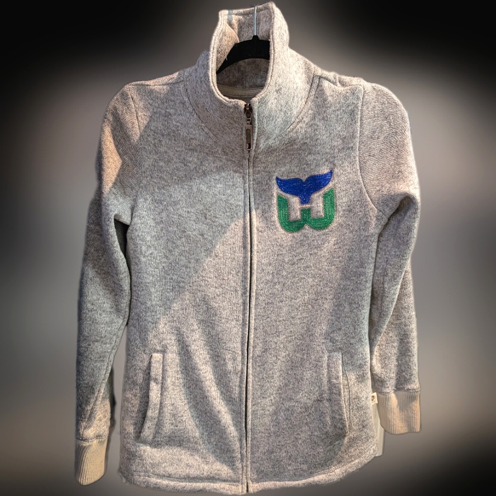 Hartford Whalers Fleece Zip Up Jacket Official NHL CCM size S